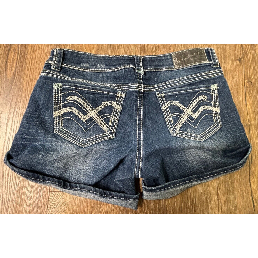 Hydraulic, Medium Wash, Women's Low-rise Jean Shorts, Size 12, Tag is frayed - Picture 6 of 6